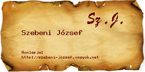 Szebeni József névjegykártya